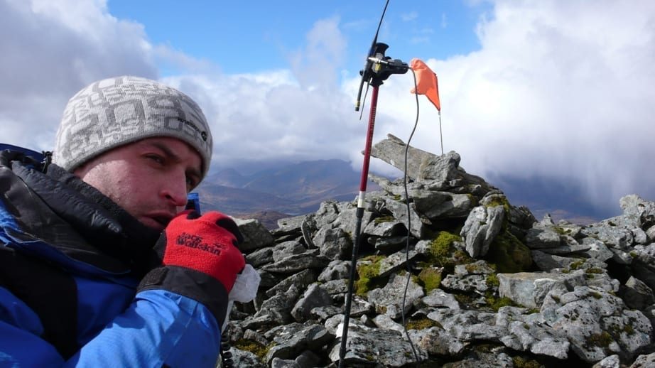 Mike Jones on an Irish hill summit